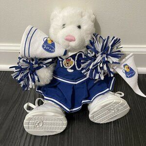Build A Bear Talking Cheerleader Blue White Pompoms Megaphone Sketchers Plush